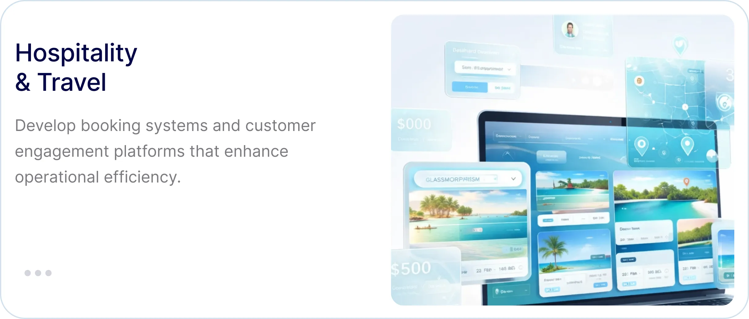 Hospitality and travel booking UI example