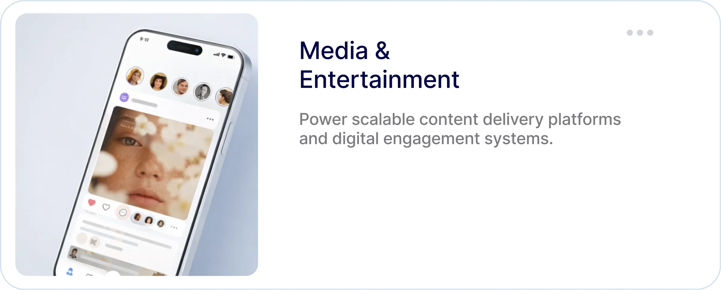 Media and entertainment app UI example